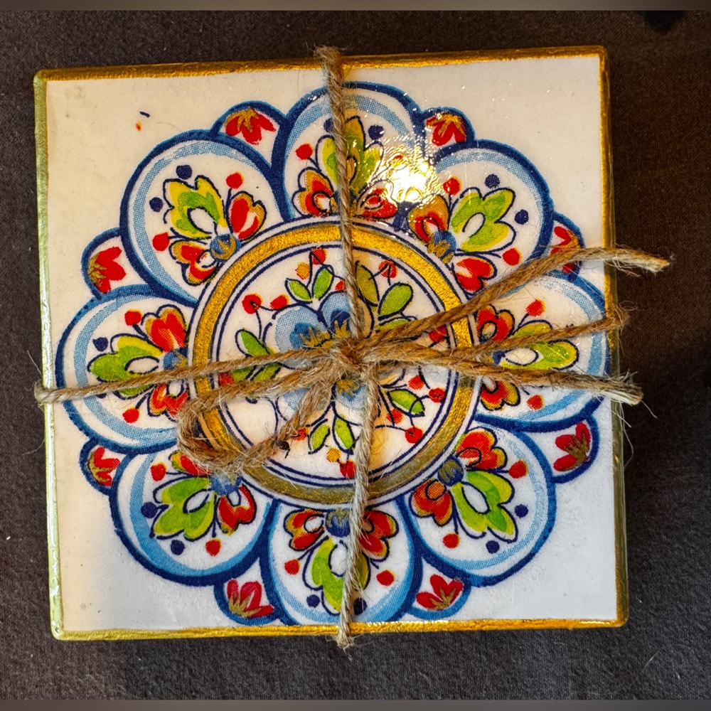 Colorful Ceramic Coaster Set